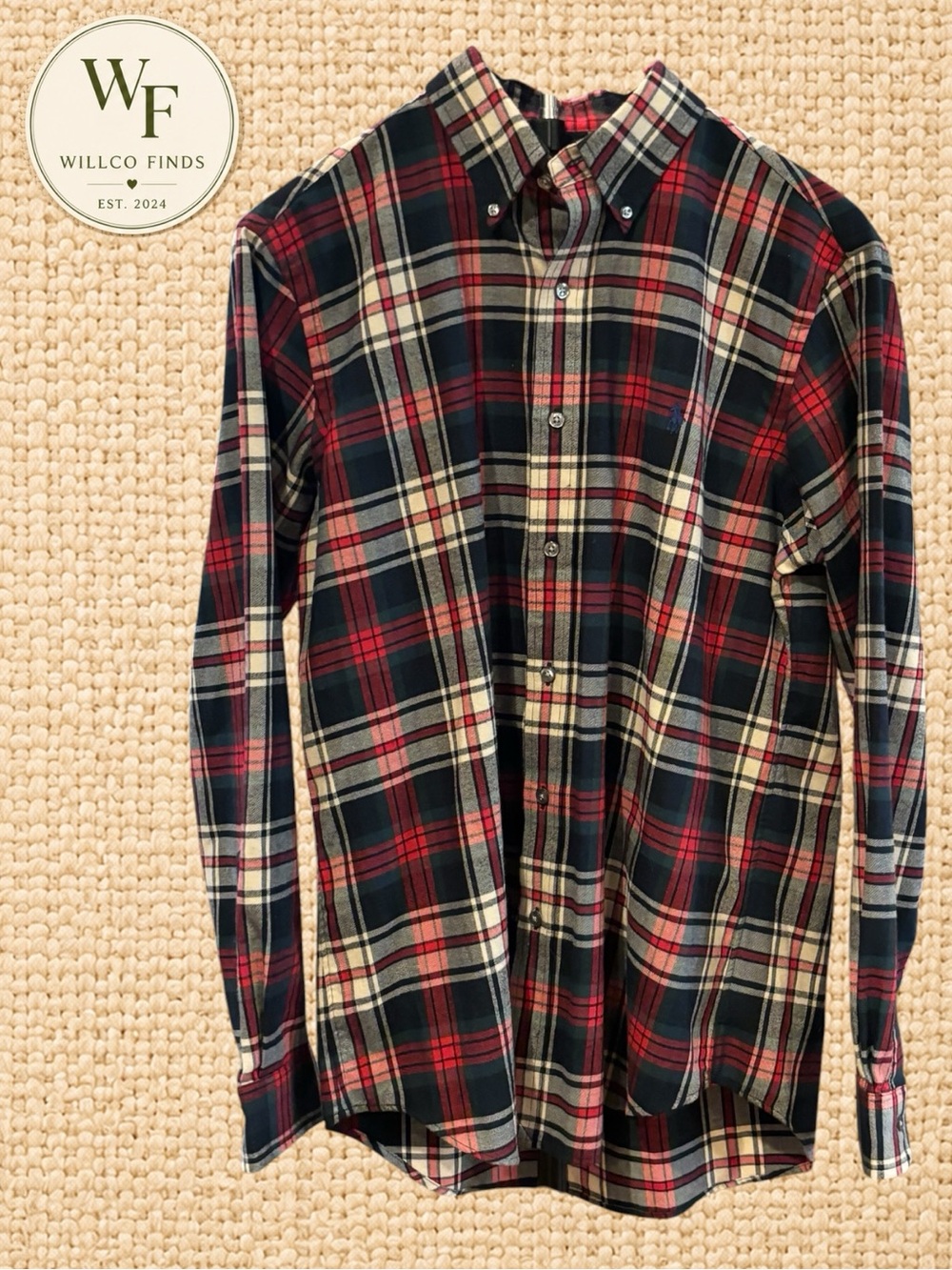 Polo Ralph Lauren Men’s Medium Classic Fit Performance Flannel Plaid Shirt